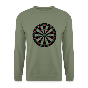 Dartscheibe - Unisex Pullover - Armeegrün - Vorne - Alina (178cm) & Michal (187cm)