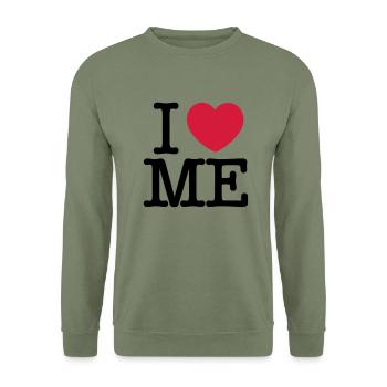 Ich liebe MICH - Unisex Pullover - Armeegrün - Vorne - Alina (178cm) & Michal (187cm)