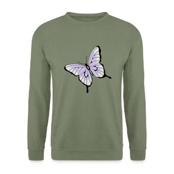 Schmetterling - Unisex Pullover - Armeegrün - Vorne - Alina (178cm) & Michal (187cm)