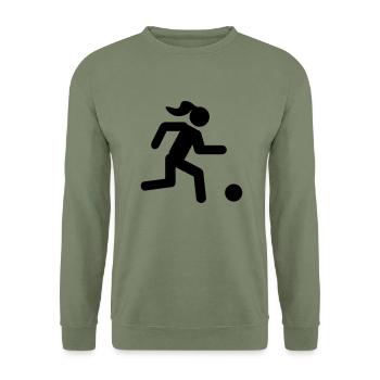 frauenfussball - Unisex Pullover - Armeegrün - Vorne - Alina (178cm) & Michal (187cm)