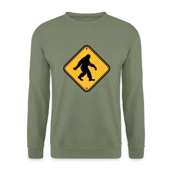 Bouclier note danger mise en garde zone de mise en garde warnun - Sweat-shirt Unisexe - vert militaire - Devant - Alina (178cm) & Michal (187cm)