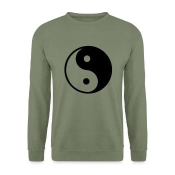 ying und yang - Unisex Sweatshirt - army green - Front - Alina (178cm) & Michal (187cm)