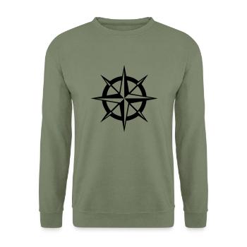 Compass - Unisex Sweatshirt - army green - Front - Alina (178cm) & Michal (187cm)