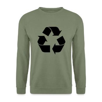 Recycling - Unisex Sweatshirt - army green - Front - Alina (178cm) & Michal (187cm)