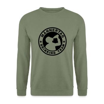 Männertag - Unisex Pullover - Armeegrün - Vorne - Alina (178cm) & Michal (187cm)