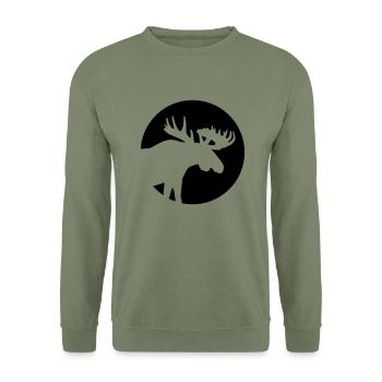 Elk - Unisex Sweatshirt - army green - Front - Alina (178cm) & Michal (187cm)