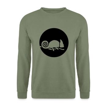 Chamäleon - Unisex Pullover - Armeegrün - Vorne - Alina (178cm) & Michal (187cm)