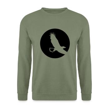 Adler - Unisex Pullover - Armeegrün - Vorne - Alina (178cm) & Michal (187cm)