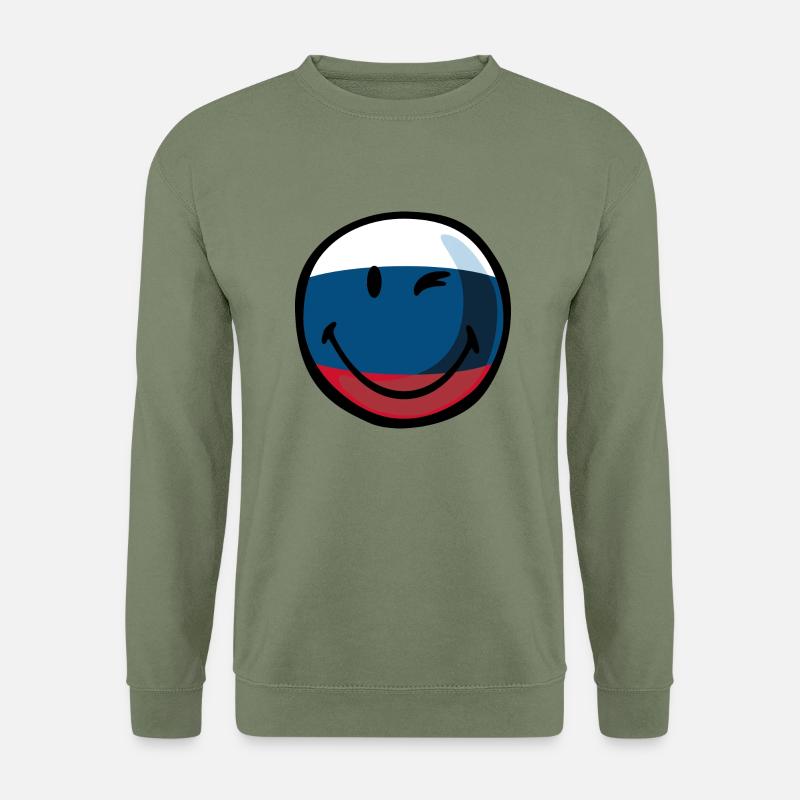 Smiley Russia - Unisex Pullover - Armeegrün