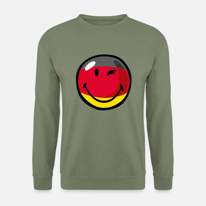 Smiley Flag Germany - Unisex Pullover - Armeegrün
