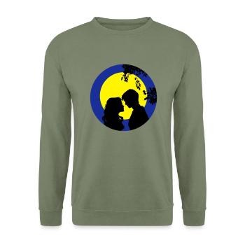 full moon liebespaar - Unisex Sweatshirt - army green - Front - Alina (178cm) & Michal (187cm)
