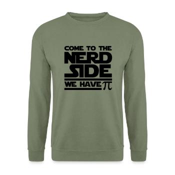 Come To The Nerd Side - Unisex Pullover - Armeegrün - Vorne - Alina (178cm) & Michal (187cm)