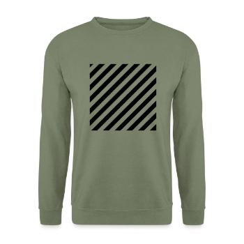 Quadrat gestreift - Unisex Pullover - Armeegrün - Vorne - Alina (178cm) & Michal (187cm)