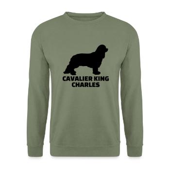 Cavalier King Charles - Sweat-shirt Unisexe - vert militaire - Devant - Alina (178cm) & Michal (187cm)