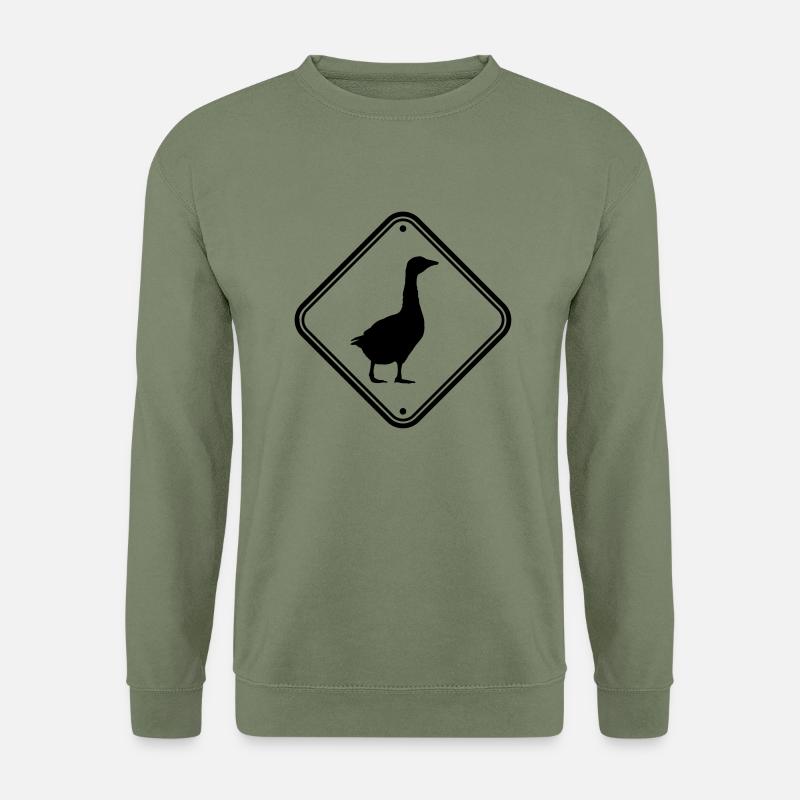 Gans Schild Vorsicht - Unisex Pullover - Armeegrün