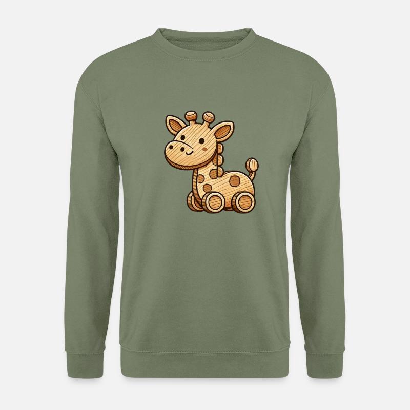 holz giraffe - Unisex Pullover - Armeegrün