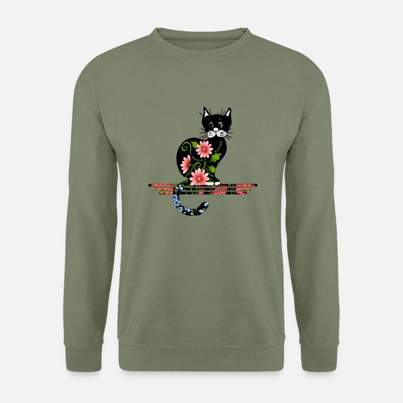 Katze - Unisex Pullover - Armeegrün