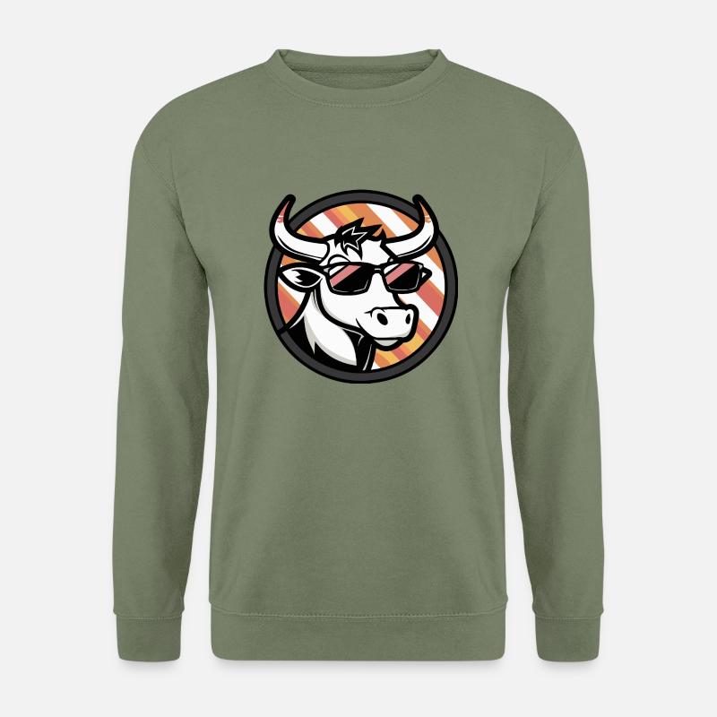 Kuh Comic Cool - Unisex Pullover - Armeegrün