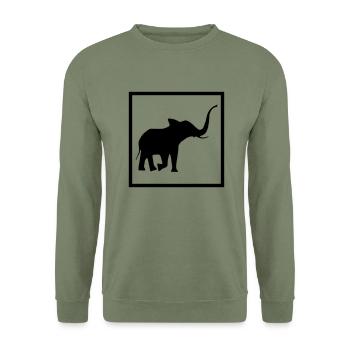 Elephant Animal Zoo Giraffe Monkey Fun Attention - Unisex Sweatshirt - army green - Front - Alina (178cm) & Michal (187cm)