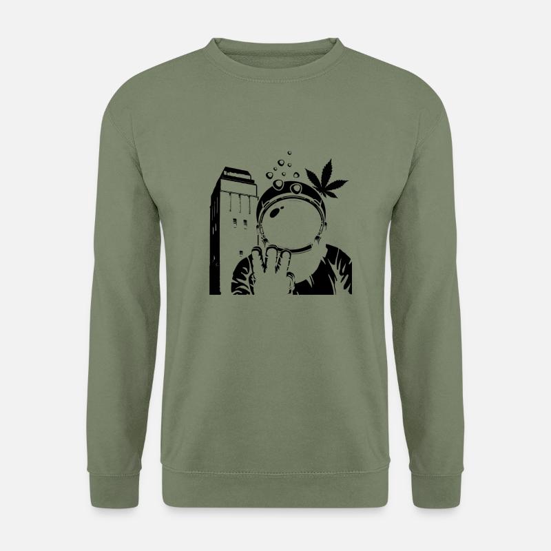 Astronaut Wasserturm Delmenhorst Transparent - Unisex Pullover - Armeegrün