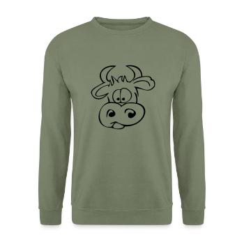 Lusdische Kuhh - Unisex Pullover - Armeegrün - Vorne - Alina (178cm) & Michal (187cm)