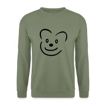 Bär - Unisex Pullover - Armeegrün - Vorne - Alina (178cm) & Michal (187cm)