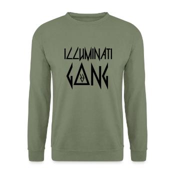 Illuminati G▲ng - Sweat-shirt Unisexe - vert militaire - Devant - Alina (178cm) & Michal (187cm)