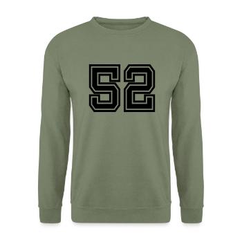 52 - Unisex Pullover - Armeegrün - Vorne - Alina (178cm) & Michal (187cm)