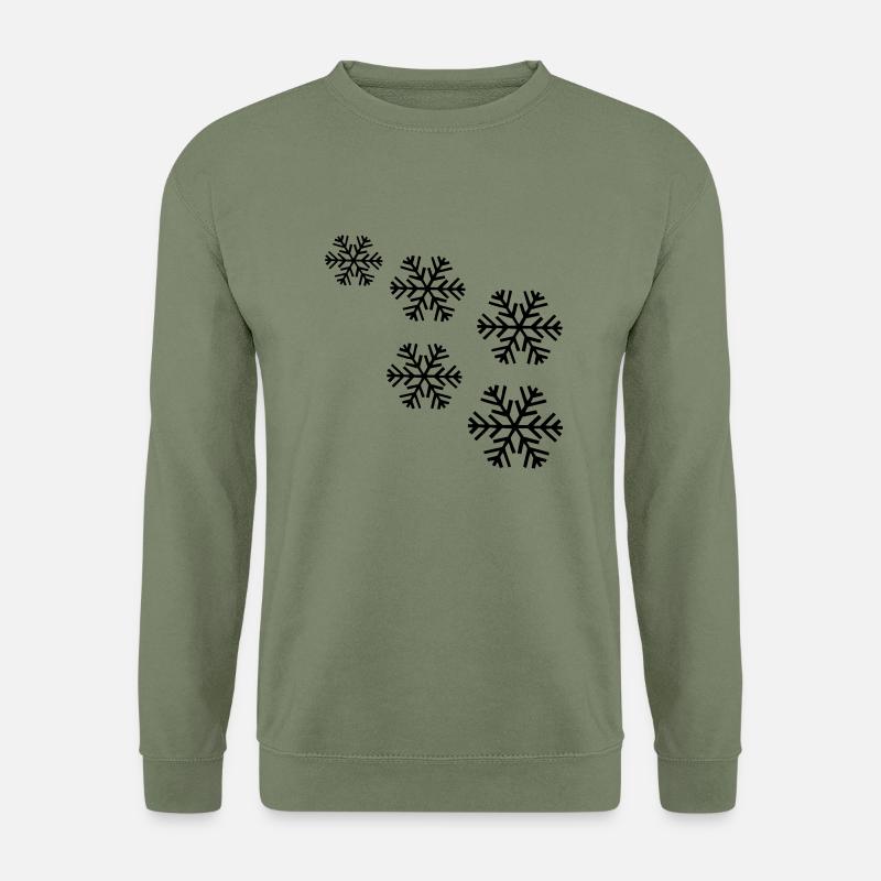schneeflocken schnee - Unisex Pullover - Armeegrün