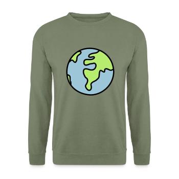 Globus - Welt - Unisex Pullover - Armeegrün - Vorne - Alina (178cm) & Michal (187cm)