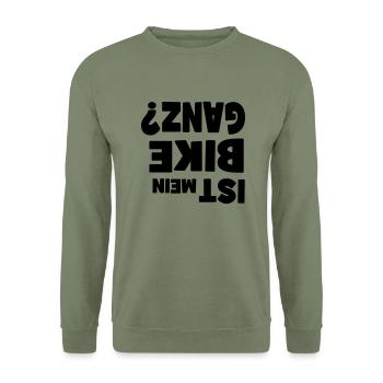 Ist mein Bike ganz? - Unisex Pullover - Armeegrün - Vorne - Alina (178cm) & Michal (187cm)