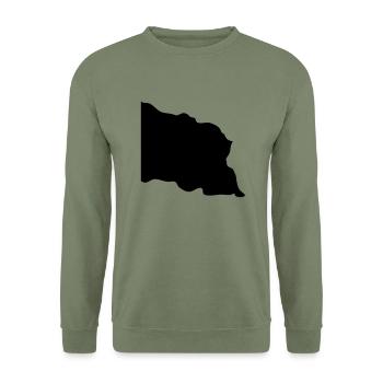 flatternde Fahne Italia Italy Italien - Unisex Pullover - Armeegrün - Vorne - Alina (178cm) & Michal (187cm)