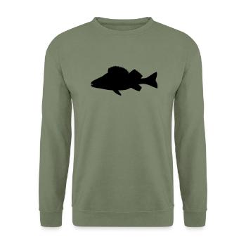 barsch_f1 - Sweat-shirt Unisexe - vert militaire - Devant - Alina (178cm) & Michal (187cm)