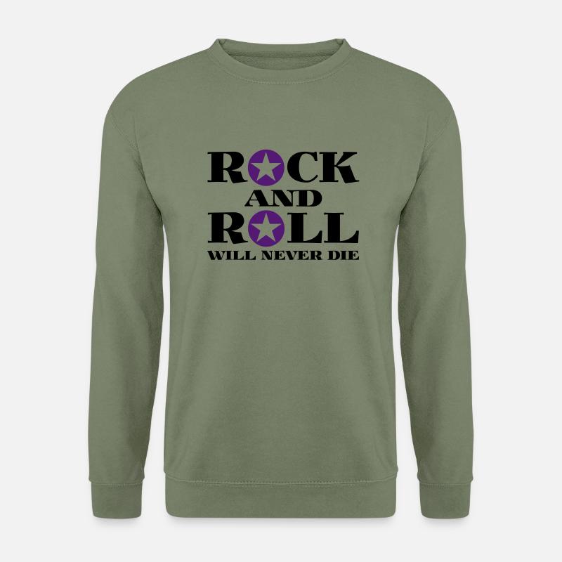 Rock and roll will never - Unisex Sweatshirt - army green
