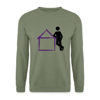 architekt10 - Unisex Pullover - Armeegrün - Vorne - Alina (178cm) & Michal (187cm)