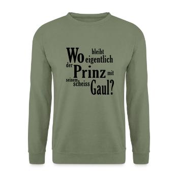 Est où exactement le prince - Sweat-shirt Unisexe - vert militaire - Devant - Alina (178cm) & Michal (187cm)