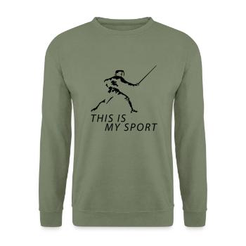 fechten_122012_b_1c - Unisex Sweatshirt - army green - Front - Alina (178cm) & Michal (187cm)