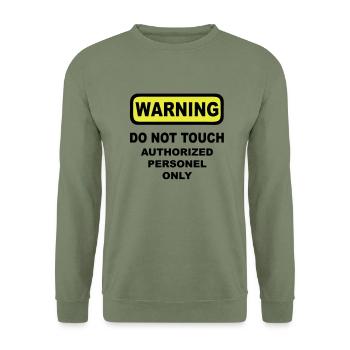 warning humor - Unisex Pullover - Armeegrün - Vorne - Alina (178cm) & Michal (187cm)
