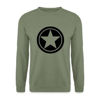 Etoile Star m - Sweat-shirt Unisexe - vert militaire - Devant - Alina (178cm) & Michal (187cm)
