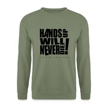 HUWND Logo Klassic - Unisex Pullover - Armeegrün - Vorne - Alina (178cm) & Michal (187cm)