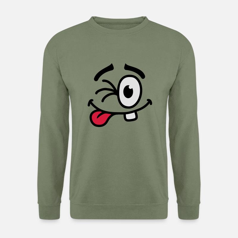 Cool Smiley Face - Unisex Pullover - Armeegrün