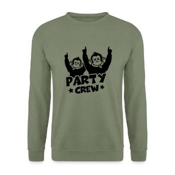 party_crew_monkeys_pi1 - Sweat-shirt Unisexe - vert militaire - Devant - Alina (178cm) & Michal (187cm)