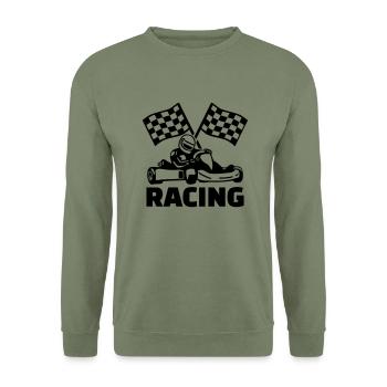 Racing - Unisex Sweatshirt - army green - Front - Alina (178cm) & Michal (187cm)