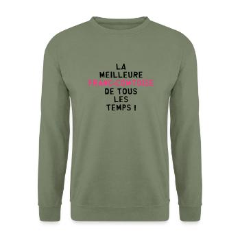 Franche-comté / Franc-Comtois / Franc-Comtoise - Sweat-shirt Unisexe - vert militaire - Devant - Alina (178cm) & Michal (187cm)