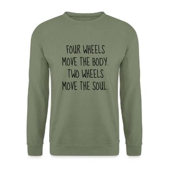 Biker Motorbike Motorrad Moto Motard Speed Sport - Unisex Sweatshirt - army green - Front - Alina (178cm) & Michal (187cm)