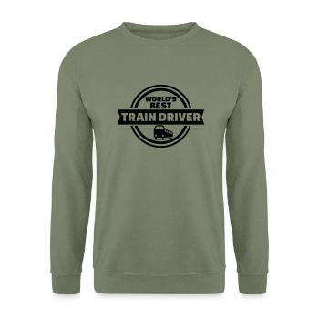 Train driver - Sweat-shirt Unisexe - vert militaire - Devant - Alina (178cm) & Michal (187cm)