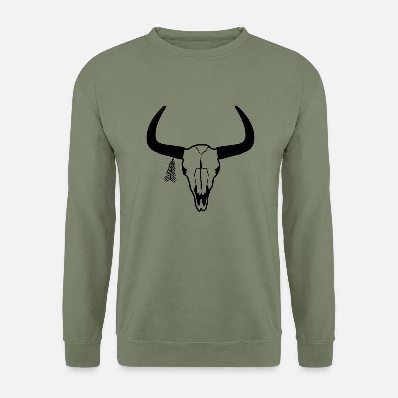 crâne d'animal - Sweat-shirt Unisexe - vert militaire