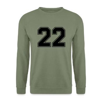 22 - Unisex Pullover - Armeegrün - Vorne - Alina (178cm) & Michal (187cm)