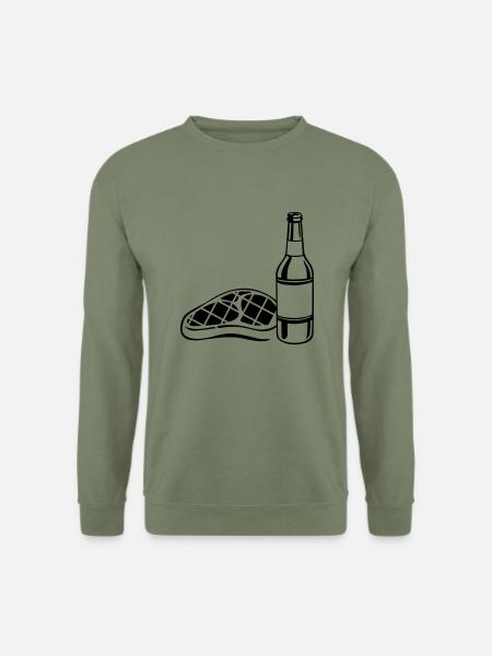 steak beer - Unisex Pullover - Armeegrün