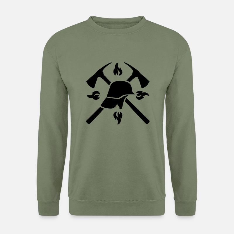 feuerwehr helm axt - Unisex Pullover - Armeegrün